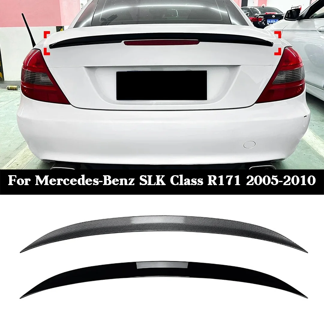 

For Mercedes-Benz SLK Class R171 2005-2010 AMG Style Rear Trunk Spoiler, Carbon Fiber/ABS Gloss Black Car Exterior Styling Wing