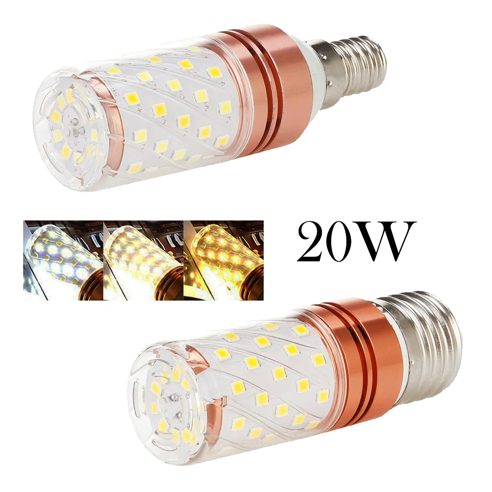 E27 E14 20w Tricolor Led Bulb 110/220volt 120v Corn Light Warm White 360° 3 Color Changing Lamps For Home Lights For Living Room