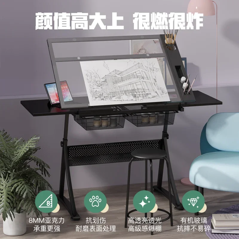 Glass Lifting Painting Table Drawing Calligraphy Painting Art Computer Designer Desk Workbench Table