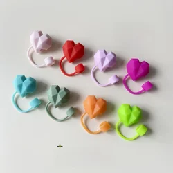 Cute Hearts Straw Covers Cap For Stanley Cup Accessories Tumbler 40oz Kawaii Silicone Straw Stopper Tips Cover For 10mm Straws