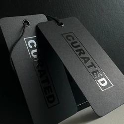 Fast Custom Recyclable Luxury Swing Tag Embossed Hang Tags Black Uv Printing Paper Hang Tag For Clothing