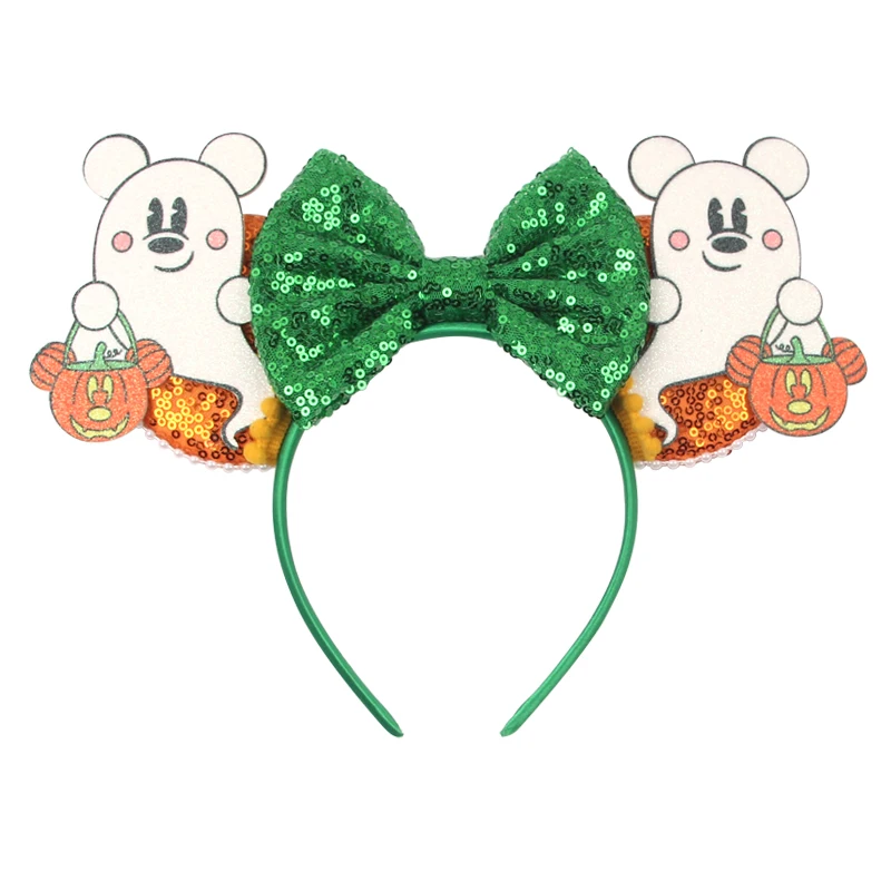 2026 Disney Castle Sequin Mouse Oren Hoofdband Pailletten Boog Haarband Voor Meisjes Kinderen Festival Party DIY Hoofddeksels Accessoires