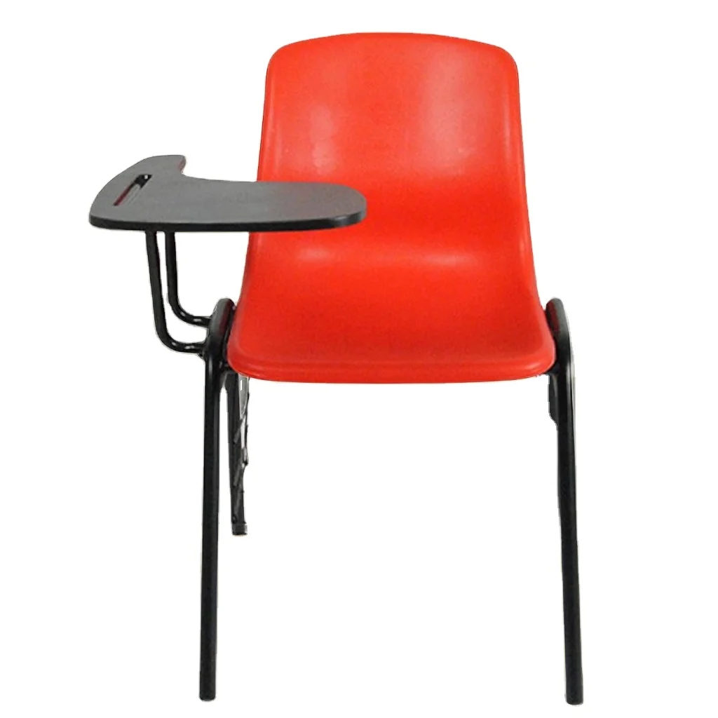 Stackable foldable plastics metal tube school classroom training study student chairs with writing tablet for meeting room