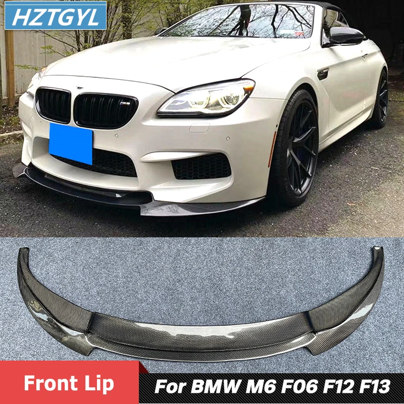 V Style Double Laylers Carbon Fiber Material Front Shovel Bumper Chin Lip For BMW 6 Series F06 F12 F13 M6 Car Tuning 2012-2017