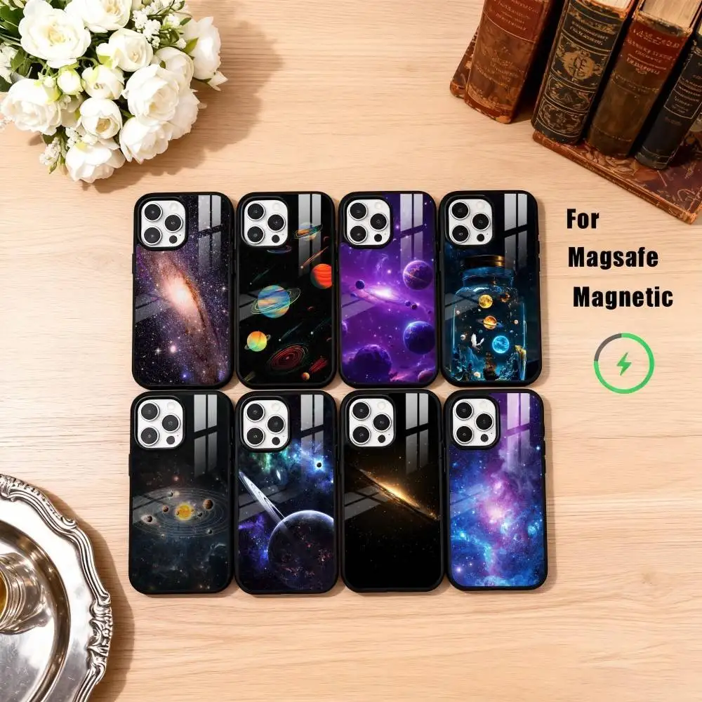 

S-Space For Galaxy Universe Phone Case For iPhone17,16,15,14,13,12,11 Plus,Pro Max Magnetic For Magsafe Wireless Charging