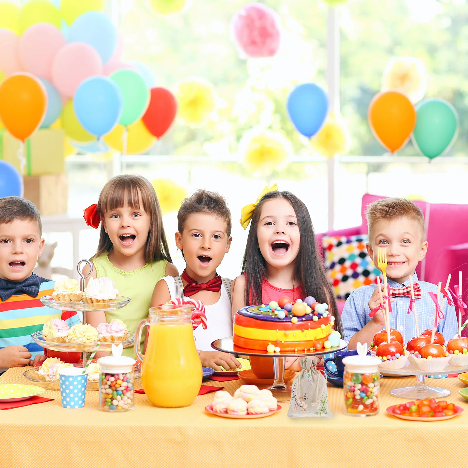 

50pcs Chinese Style Sachet Bag Burlap Drawstring Pouch Flower Branch Print Reusable Gift Packaging For Party Wedding Holiday