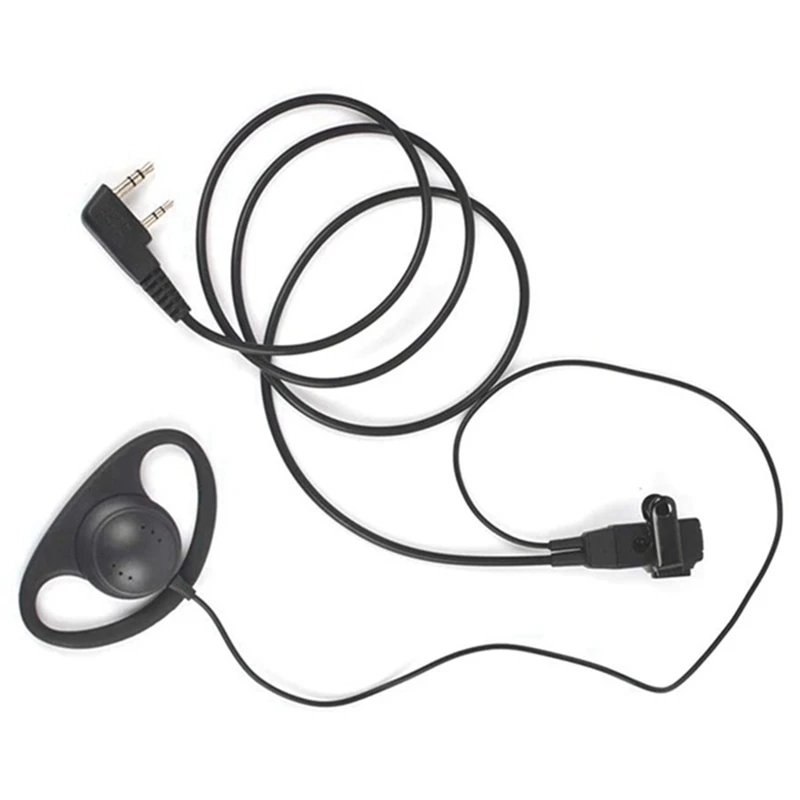 1 Piece Single Wire Earpiece Headset Kit MIC PTT Mic D Shaped Radio Earphone Walkie Talkie Ear Hook