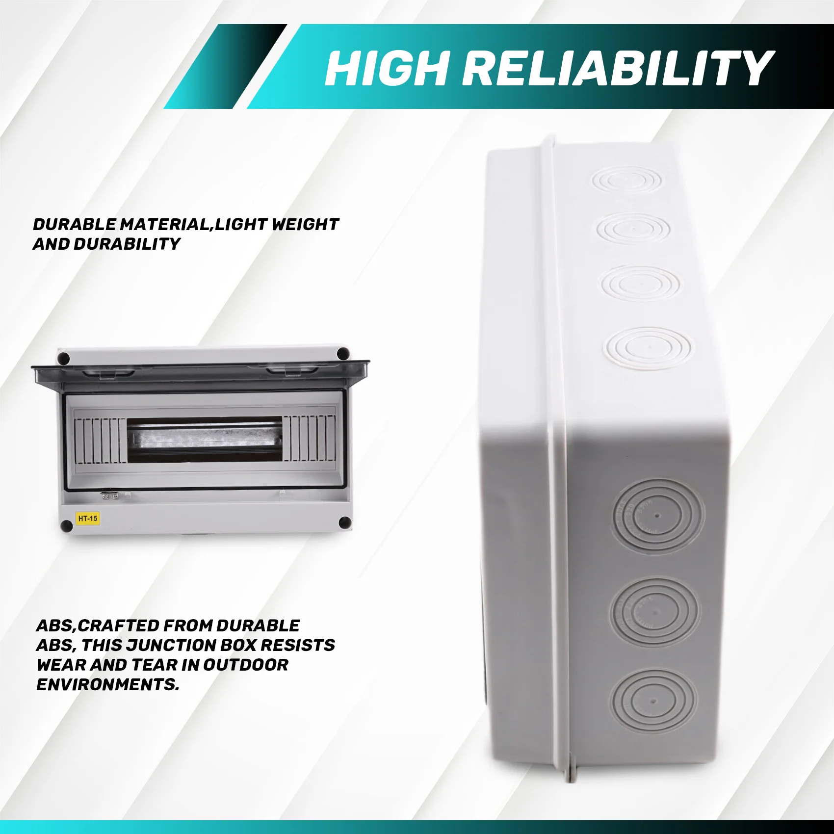 

Распределительная коробка серии ABHZ-HT 15WAY ПК IP65 Водонепроницаемая распределительная коробка Открытый электрический для автоматического выключателя с замком