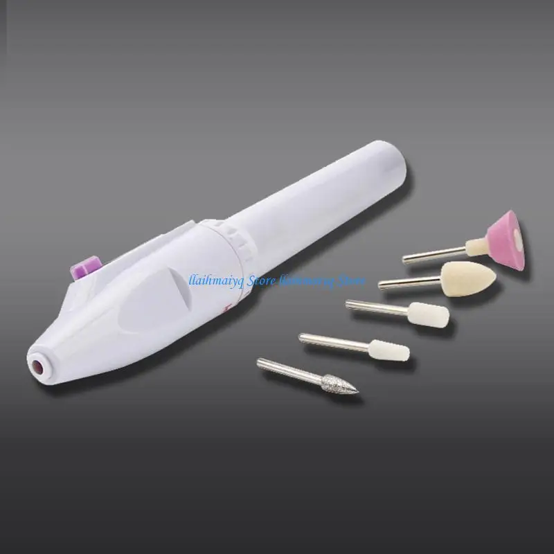 573B 1 Pen + 5 Sanding Heads Rotary Tool for DIY Crafts Epoxy Finished Hole