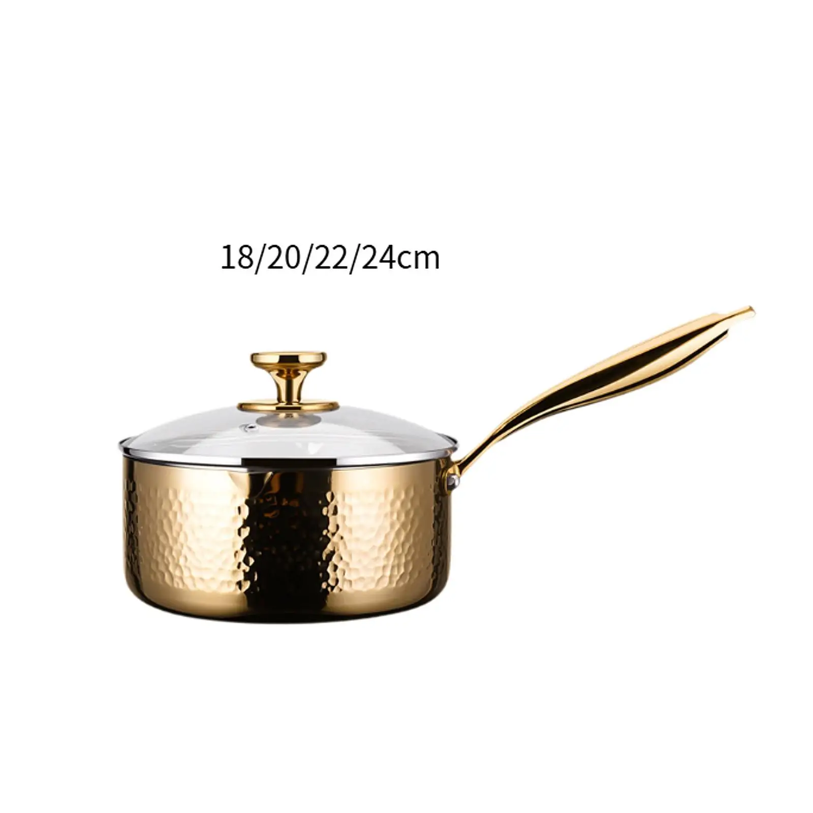 Saucepan with Lid Butter Warmer, Stainless Steel Induction Pot Sauce Milk Pan Milk Soup Pan for Restaurant Hotel