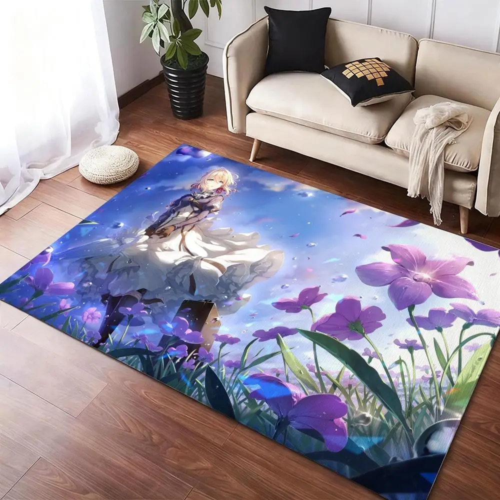 

V-Violet Evergardens cute Floor Mat Soft Thickened Non-Slip Door Mat for Living Room Home Decor Flannel Rugs