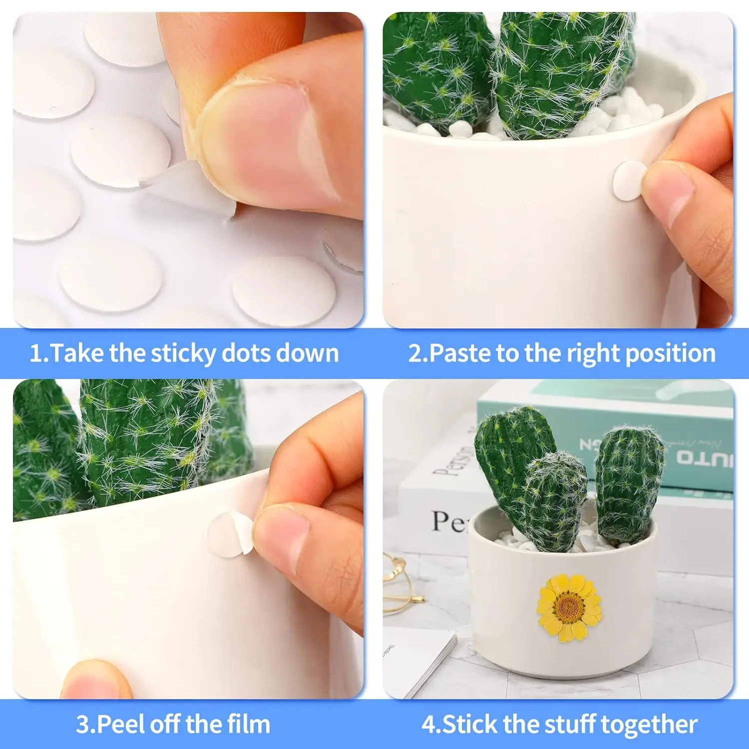 50 Dots Double Sided Adhesive Poster Clear Glue Point Tape Round No Traces Strong Adhesive Sticker For Craft DIY