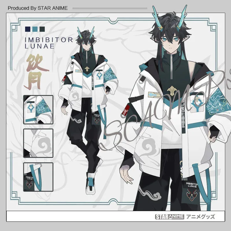 

Honkai Star Rail Dan Heng Imbibitor Lunae Косплей Крутые топы Пальто Harajuku Повседневные толстовки Толстовка унисекс Свободная куртка Брюки