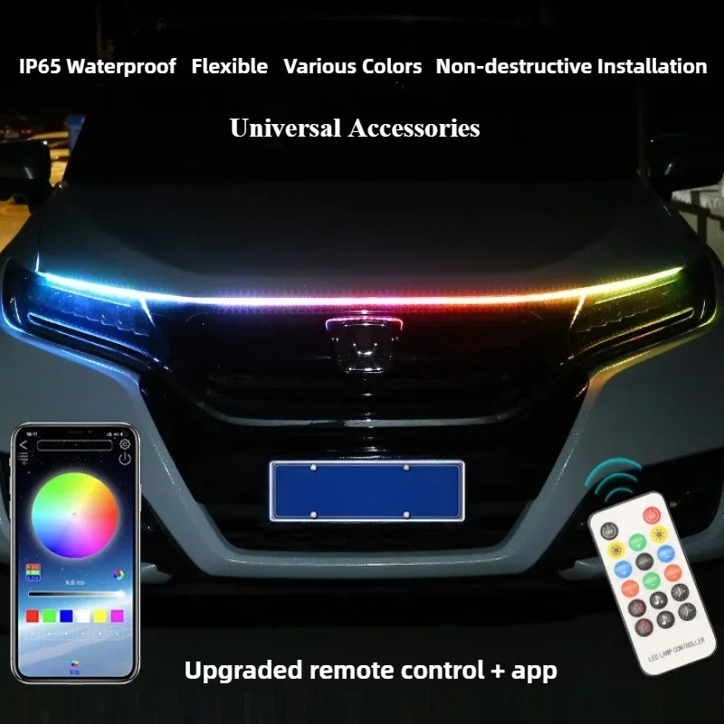 Car Start Up Scanning Daytime Running Lights Through Type Water Proof LED Decorative Lights Universal Accessories