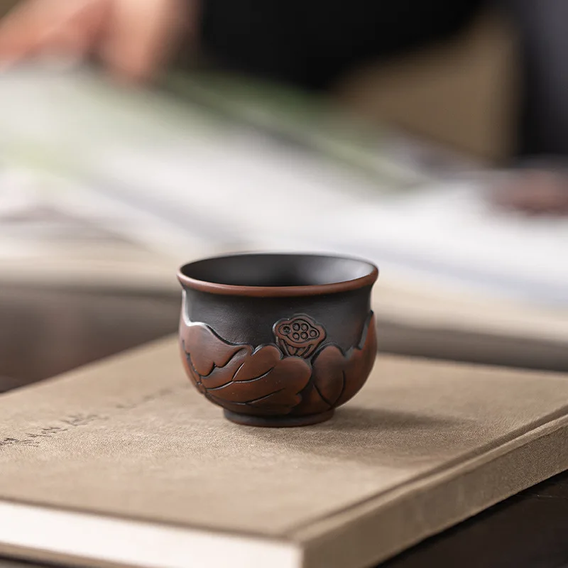 Jianshui Purple Clay Seven Point Tea Cup Full Handmade Relief Master Cup Yunnan Zitao Ceramic New Tea Cup