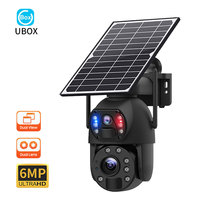 6MP 1296P Ubox Dual Lens 20X Zoom Solar Power Full Color WIFI/4G PTZ IP Dome Camera AI Humanoid Detection  Security CCTV Monitor