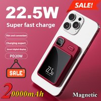 20000mAh Magnetic Wireless Mini Power Bank Fast Charging 22.5W Portable Suitable for IPhone Huawei Xiaomi Samsung