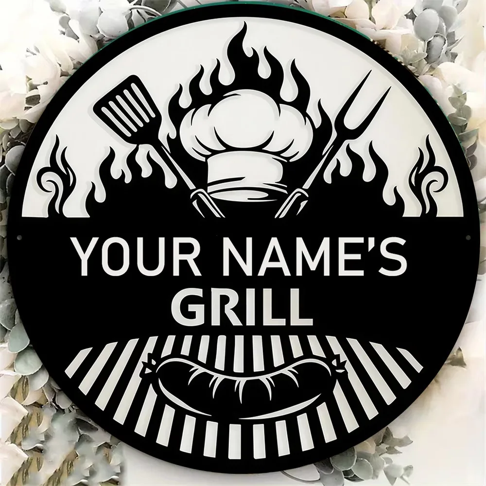 Custom BBQ Aluminum Tin Sign 8x8