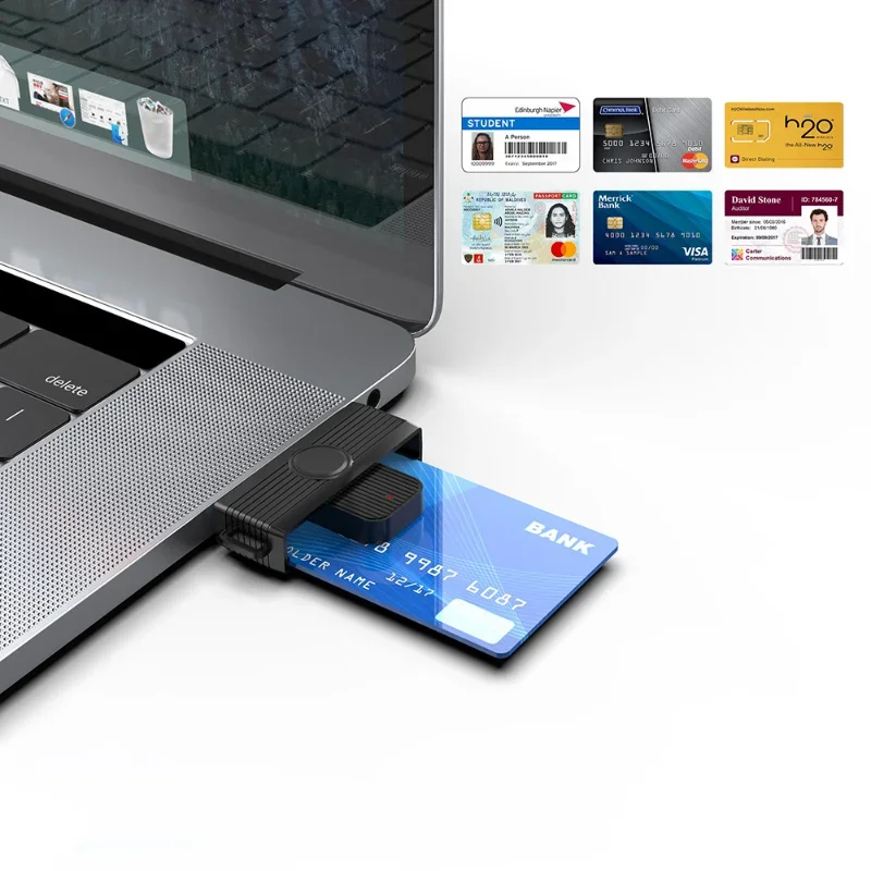 USB Смарт-кардридер CR318 для банковских карт, SIM-карты, идентификатора, соединитель адаптера для ПК