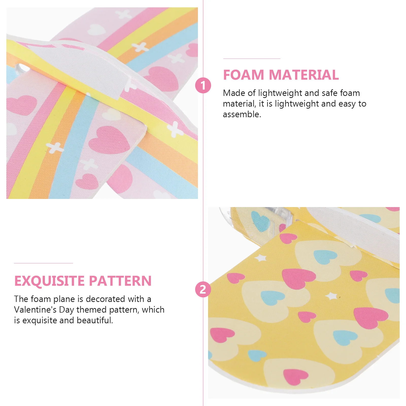 

1Set Valentine's Day Foams Airplanes Greeting Cards DIY Assemble Plane Kids Gift Classroom Exchange Party Favor School Prize