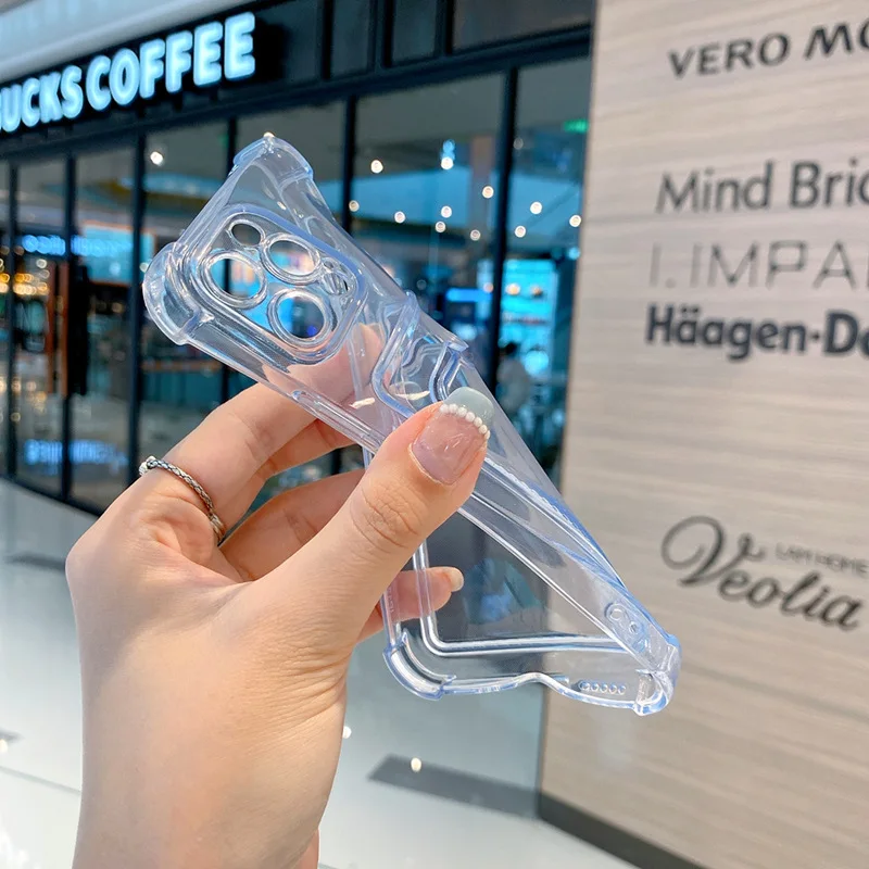 Transparente Handyhülle mit Kartenfach für iPhone 14 11 12 13 Pro XR XS Max X 6 7 8 Plus SE, stoßfeste, weiche Rückseite im Wallet-Stil – Detail 3