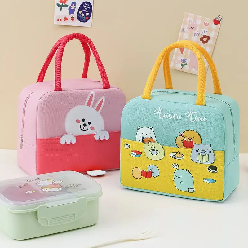 Cartoon Insulation Lunch Bag Portable Thermal Cooler Bento Tote Picnic Storage Pouch Handbag Outdoor Ice Tote Bolsas De Almuerzo