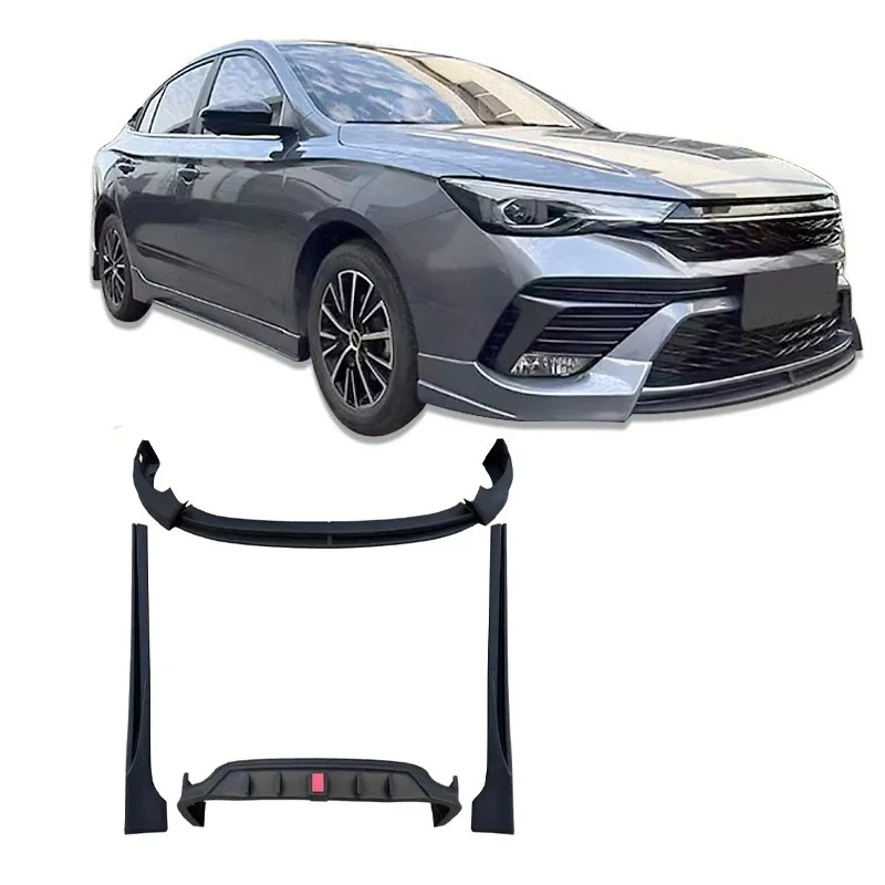 For Roewe I5 2021 Modified Sports Front Lip Rear Lip Side Skirts ABS Plastic Car Bumper Diffuser Car Bodykit Auto Parts