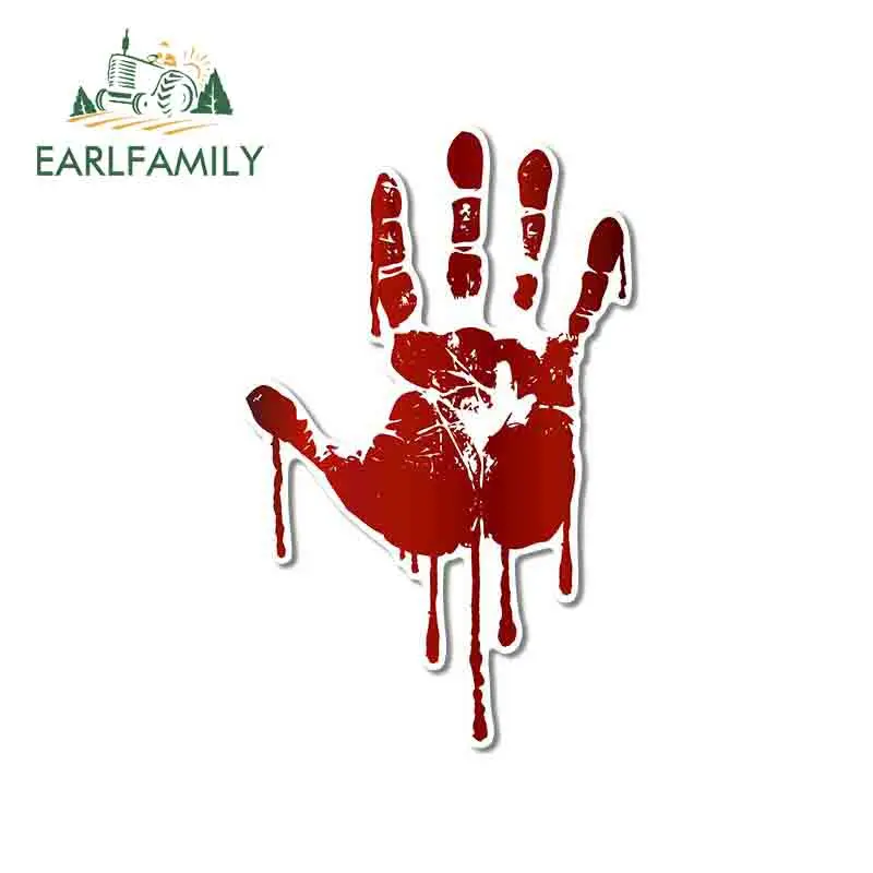

EARLFAMILY 13cm x 8.1cm for Red Palm Print Car Stickers and Decals DIY Car Accessories Waterproof Graffiti Sticker