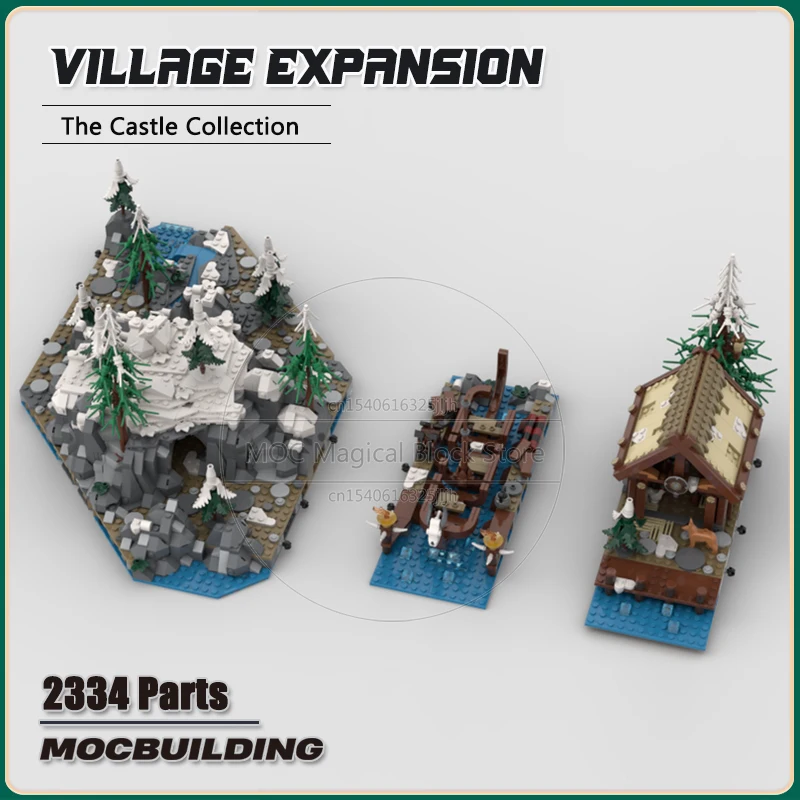 

Village Expansion MOC Building Block Barn Shipyard Mountain Technology Кирпичи Замок DIY Сборка Коллекция Дисплей Игрушки Подарки