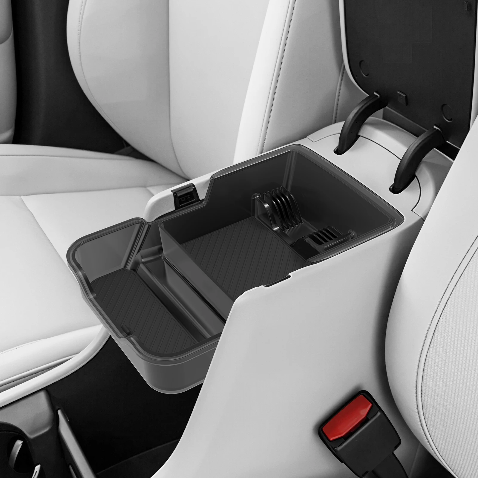 LUCKEASY für Hyundai Kona 2025 2026 Auto-Aufbewahrungsbox Zubehör Mittelkonsole Armlehnenbox Doppelschichtige Aufbewahrungstasche Ablage – Detail 9
