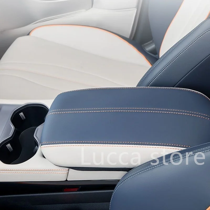 For BYD Song plus Sealion 6 Seal U 2024+ Interior pattern Armrest Anti-dirty Pad Cover Sticker PU Leather Cover Accessories