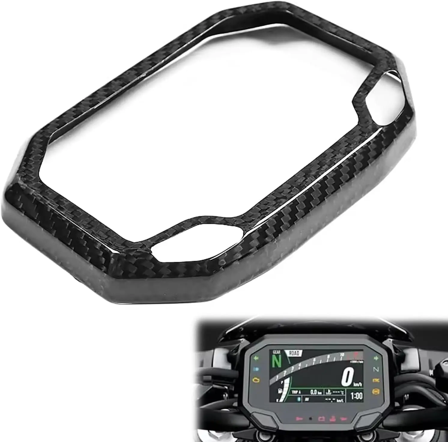 Real Carbon Fiber Tachometer Cover Protector Speedometer Gauge Dashboard Decoration Frame Cover for  ZX6R 2024 2025