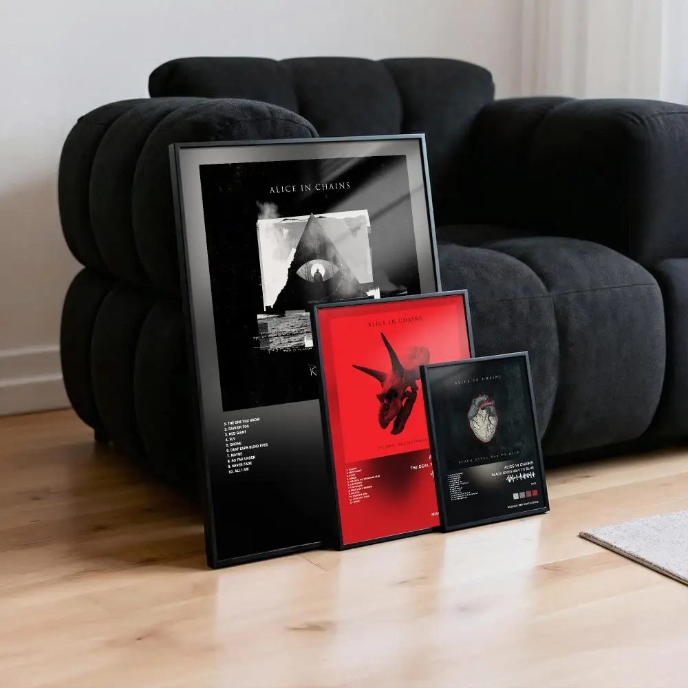 Alice In Chains Poster Peelable Self-Adhesive Album Cover Poster Stickers, Frameless Wall Art for Singer Band Pop Rap Bedroom