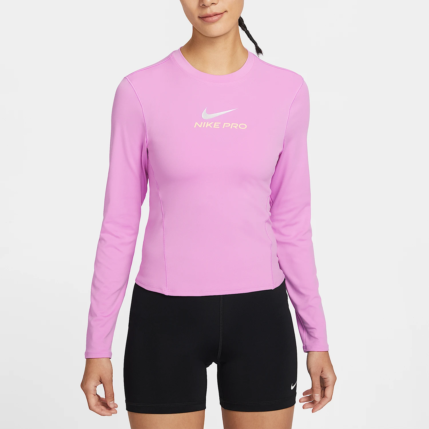 Camiseta de Treino de Manga Longa com Estampa Nike Authentic Pro Dri-FIT para Mulheres IQ0837-503