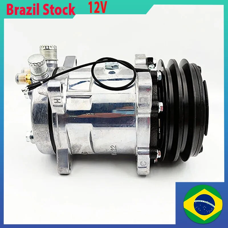 Universal Car air conditioning Ac Compressor Air Conditioner Compressor 12V for Sanden 508 SD5H14 132mm Automotive Accessories