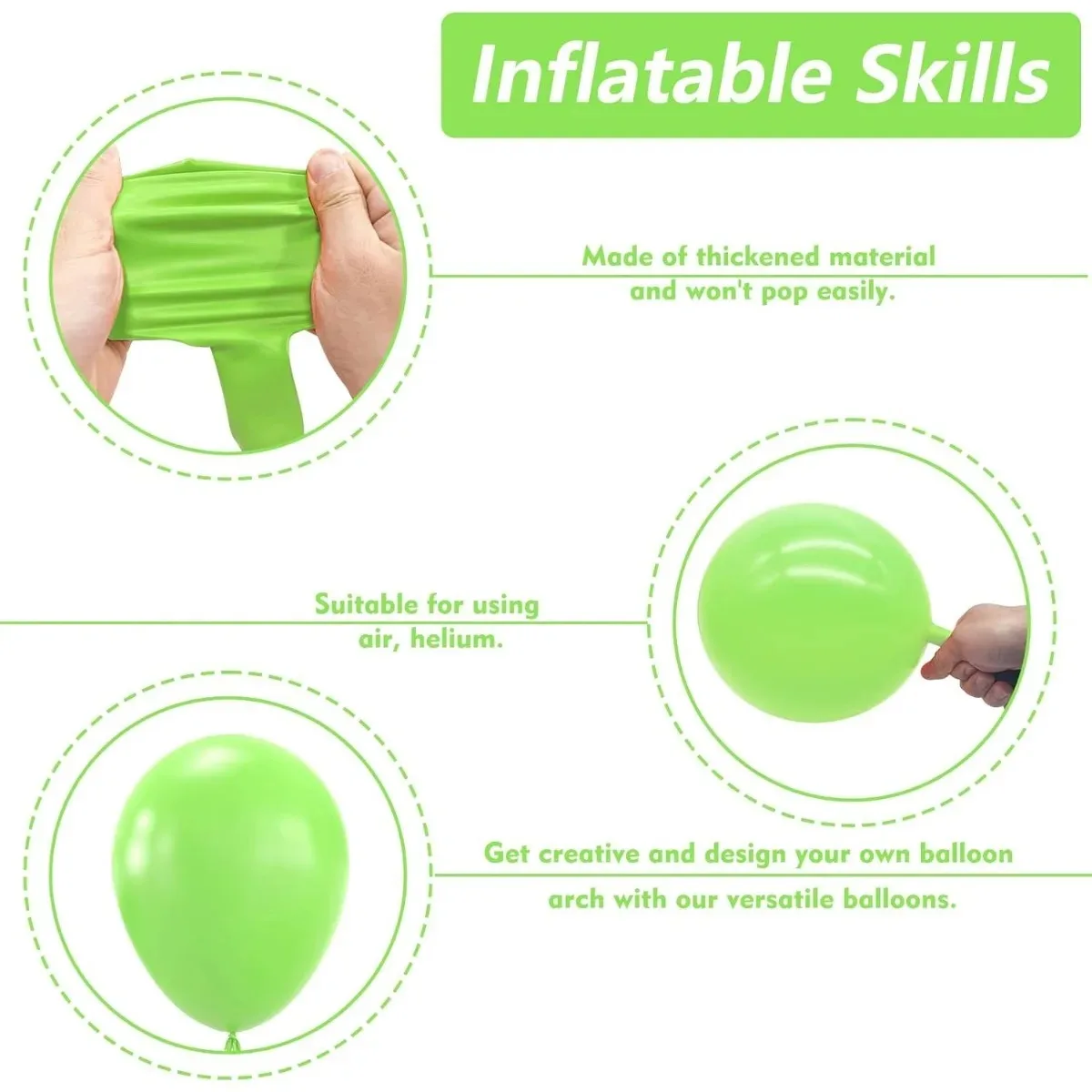 102pcs lime green latex balloon garland set for birthday, wedding, summer fruit green theme anniversary celebration decoration