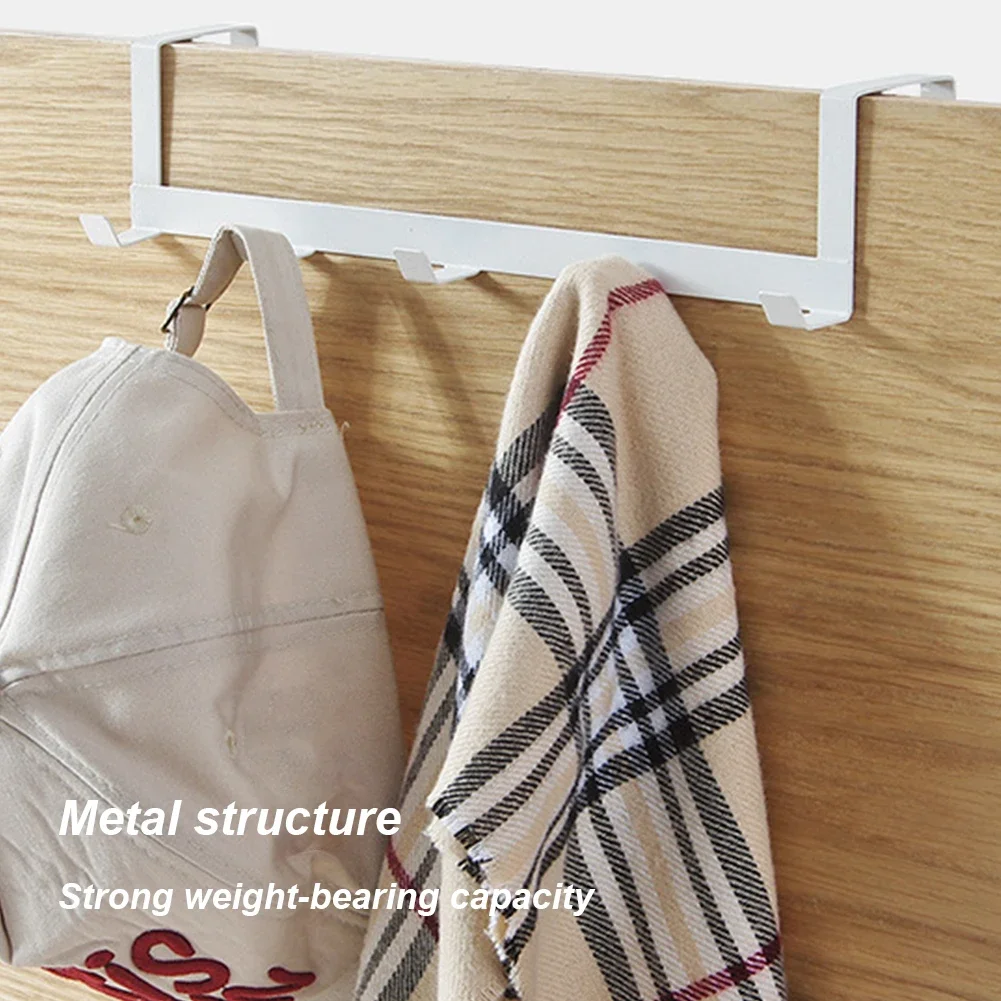 1-5PCS Kitchen Living Room Hook Hangers 5 Hooks Door Hanger 29X7.5X6.3cm For Clothes Coat Hat Towels Holder Metal Hook Rack