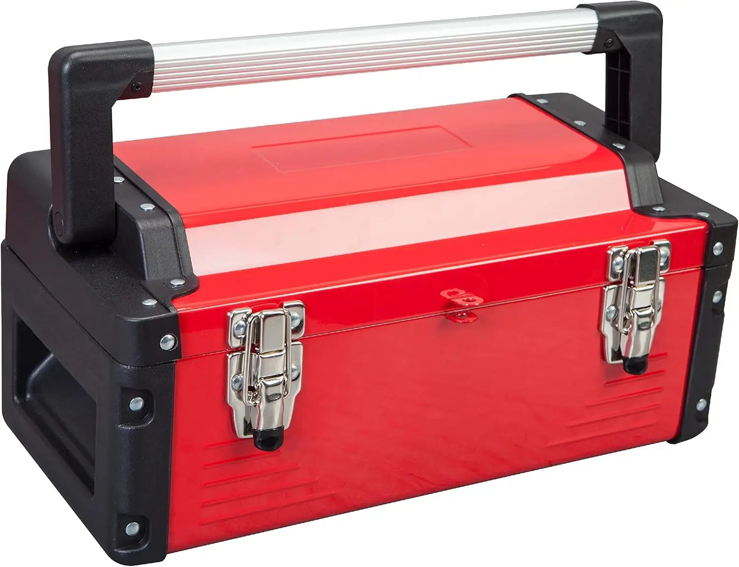 

16-Inch Steel Tool Organizer Box with Removable Tray, Durable Portable Storage for Home and Garage