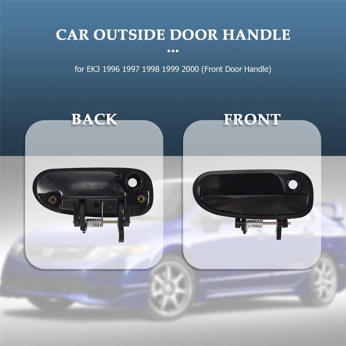 2Pcs Car Outside Exterior Door Handle for EK3 1996 1997 1998 1999 2000 (Front Door Handle)