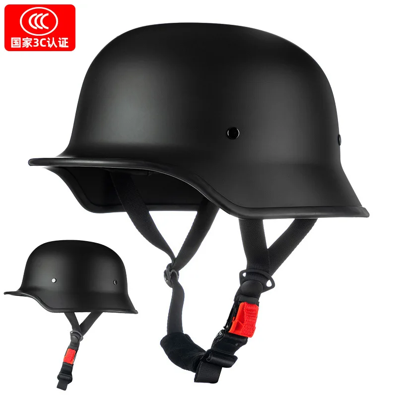 Duitse Soldaat Helm Motorfiets Voor Harley Retro Half Helm Motorhelm Zomer 3C Certificering Scoop Helm Cruise Auto