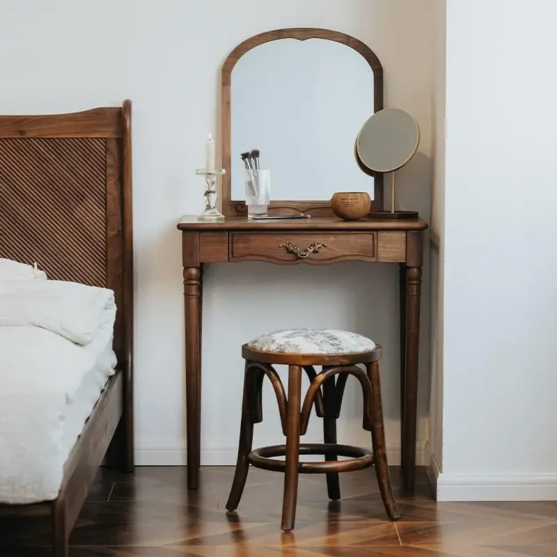 

Mirror Storage Vanity Table Drawers Small Nordic Organizer Corner Girl Dressers Makeup Desk Unique Coiffeuse Bedroom Furniture