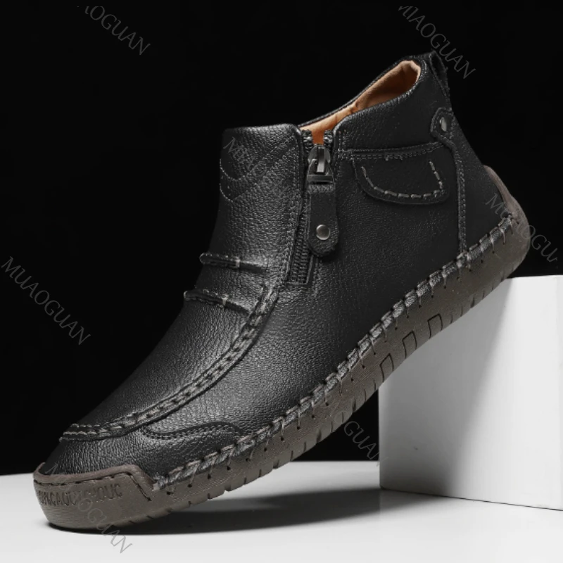 

Мужские лоферы из натуральной кожи, дышащие, удобные, для вождения, повседневные, ручной работы, нескользящие, для улицы