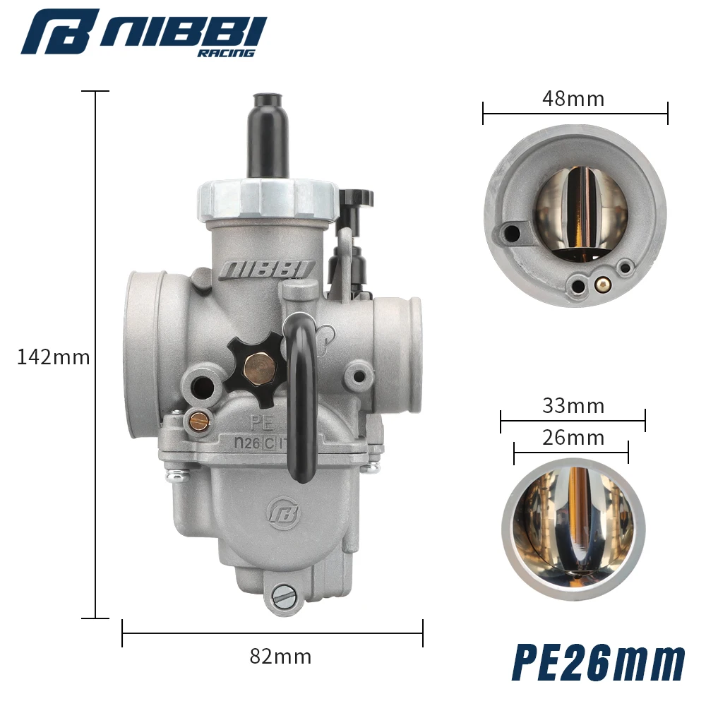 NIBBI Motorrad Vergaser Luftfilter Kit PE24mm/26mm/28mm/30mm Vergaser Mit Carb Jets für Yamaha Suzuki 2T 4T Moto Motor – Detail 8