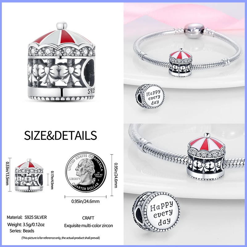 Perles de charme en argent regardé 925 pour bracelet Pandora, arc-en-ciel, coeur, cheval, Nairobi, Orn, mode originale, bricolage, bijoux fins, cadeau, 925