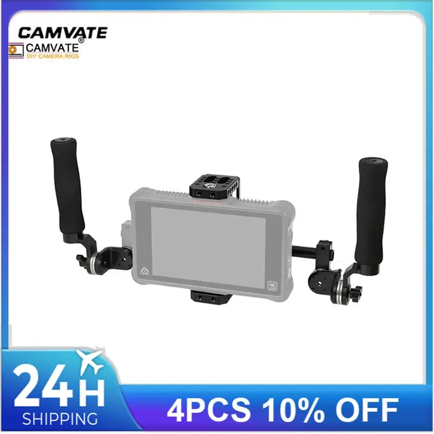 CAMVATE Director's Monitor Cage With Dual Rosette Handles & Light Stand Head For 5