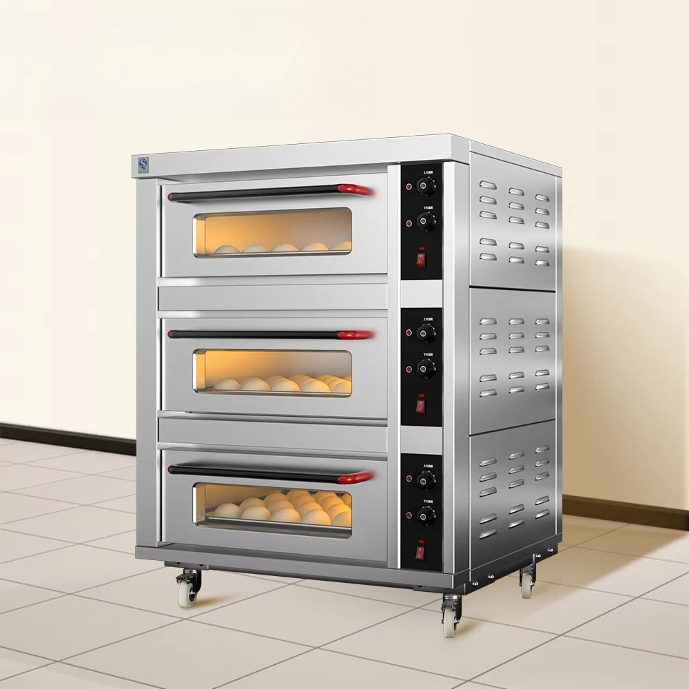 

Промышленная электрическая печь для выпечки напрямую от производителя, большая вместимость, 3 уровня, 3 противня, для тортов, хлеба, пиццы