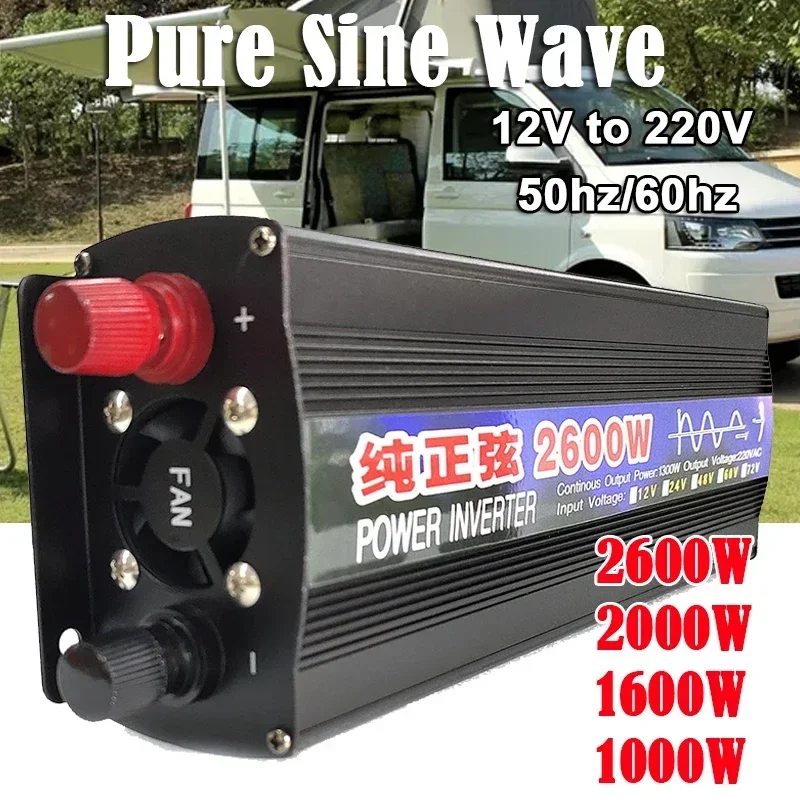 

2600W Pure Sine Wave Inverter 12v to 220v DC to AC Inverter Power Adapter Inversor Solar Inverter 50hz