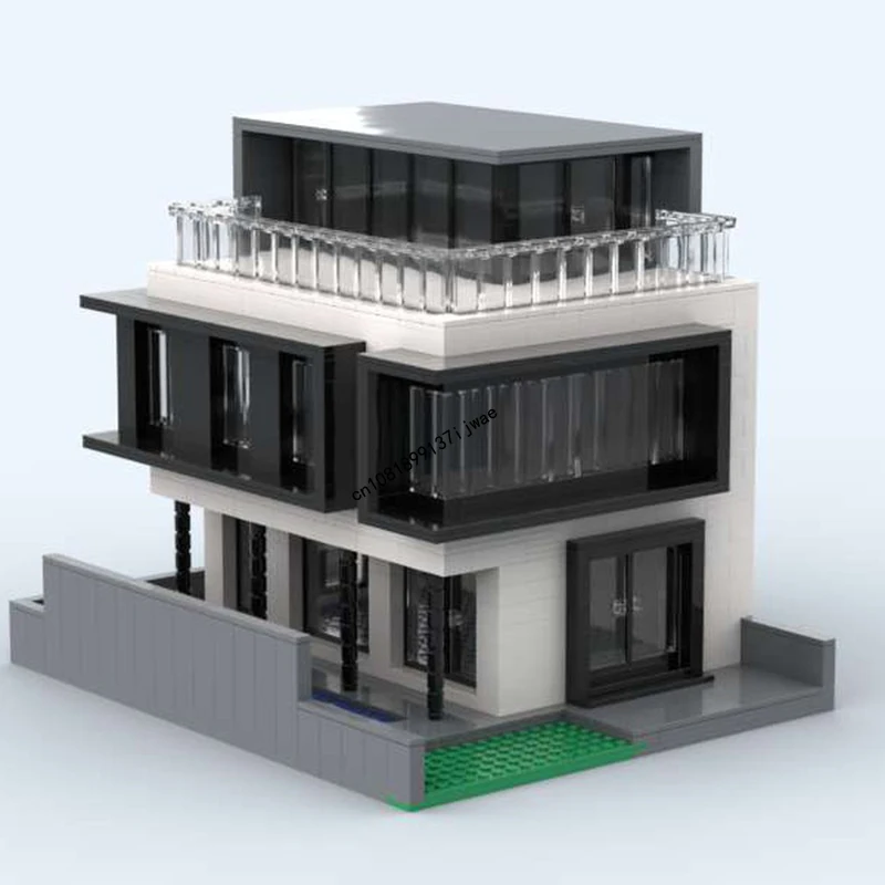 Moc Modular Modern House Model Blocks, edifício da cidade, Street View, DIY Idéias criativas, brinquedos infantis, aniversário, presente de Natal, novo, quente