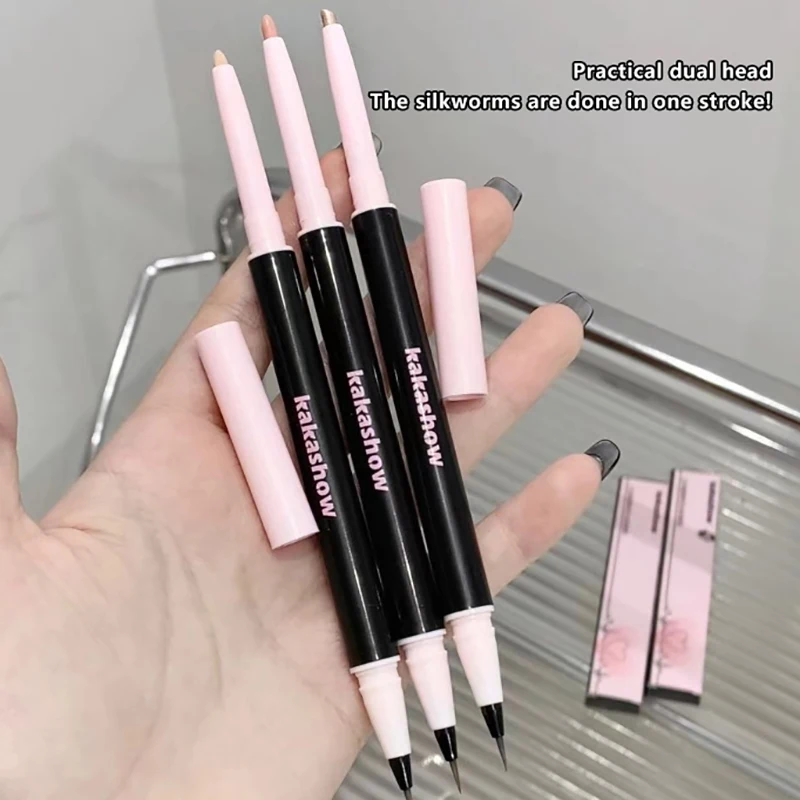 Double Head Lying Silkworm Eyeliner Liquid Down To Shadow Pencil Eye Highlighting Eyeshadow Stick Natural Big Eye Makeup Gel Pen