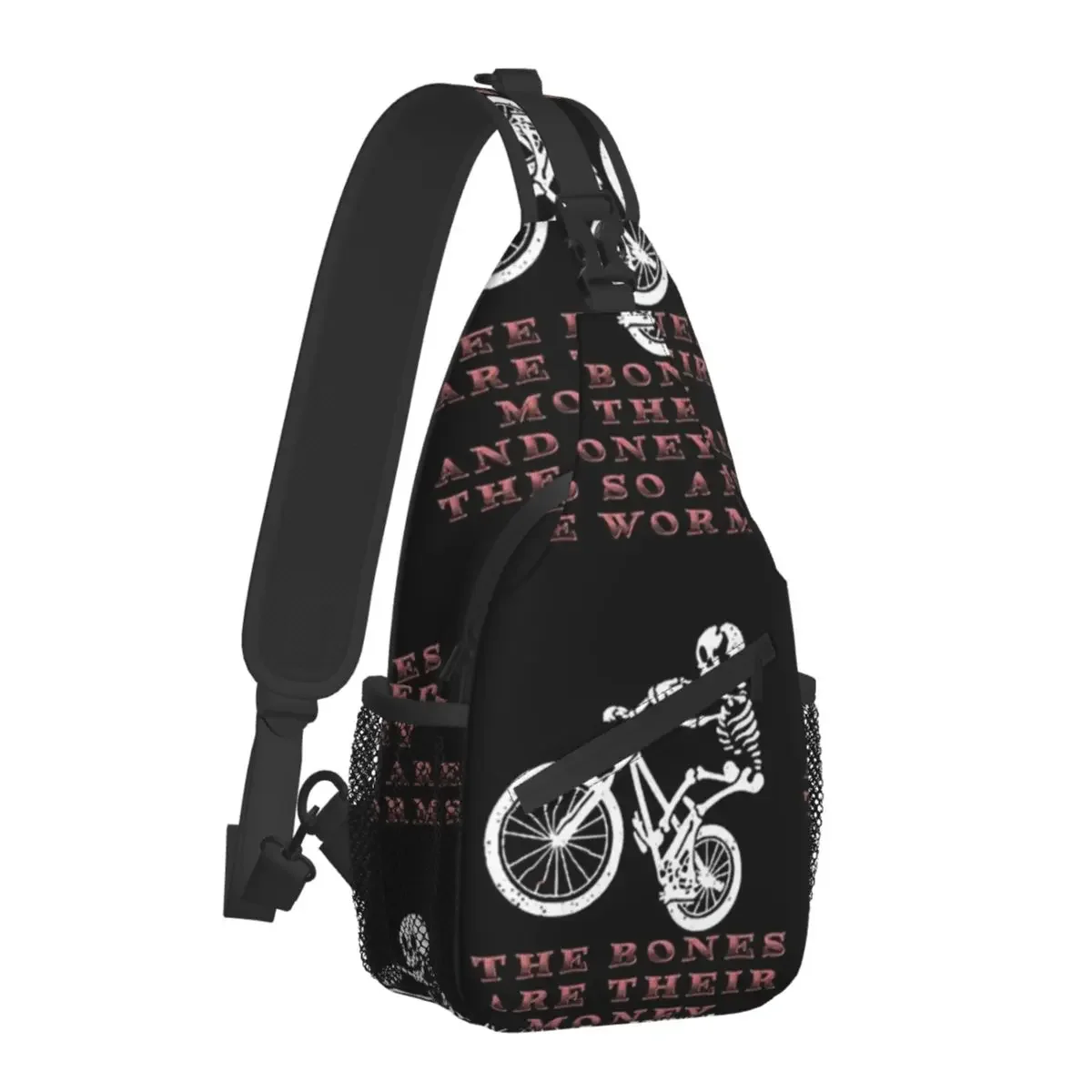 Riding Are Their Money Worms Crossbody Chest Bags Bones Skeleton Souls Pockets Travel Pack Messenger Sports Teens Shoulder Bag